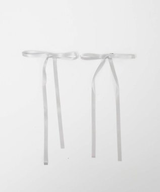 WEGO L2Pロングリボンヘアクリップ ライトグレー