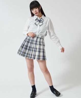 WEGO 【SCHOOLITEM】スクールプリーツスカート ホワイトチェック1