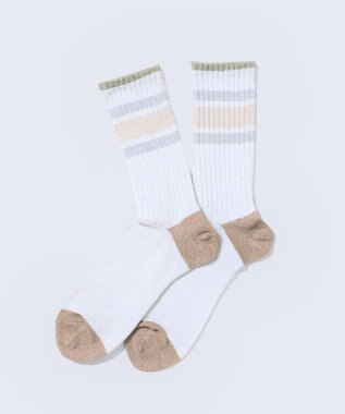WHITE MAILS 【UNISEX】PAPER RIB LINE ソックス