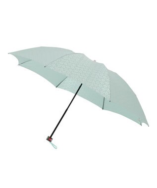 MOONBAT FURLA 折りたたみ傘 モノグラムジャガード UV 8本骨 日本製 ミントグリーン