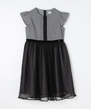 組曲 KIDS 【150-160㎝】ノワールドット ドレス グレー