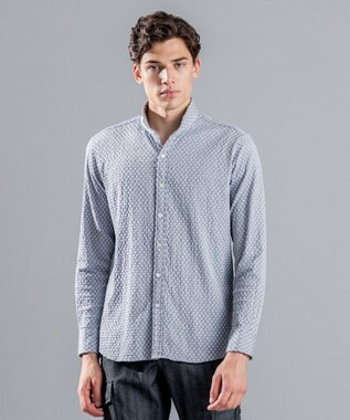 JOSEPH HOMME トライジャガードストレッチ　ウィングカラーシャツ ライトグレー系