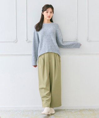 Feroux ハート柄ニット プルオーバー ライトグレー系