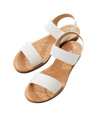 Green Parks ・ｒｉｃｈ　ｂｌｕｅ　ゴムストラップサンダル White