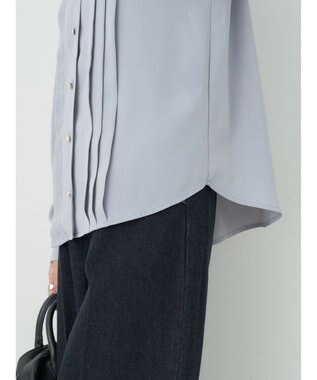 earth music&ecology タックブラウス Grayish Blue