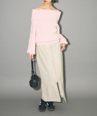 Green Parks オフショルダーニット Pink