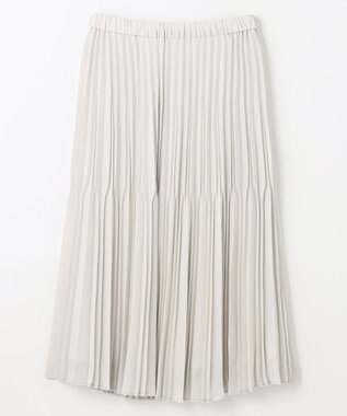 ANY L 【ウエストゴム】2段プリーツスカート ベージュ