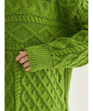 CRAFT STANDARD BOUTIQUE ブラッシングケーブルニット Green