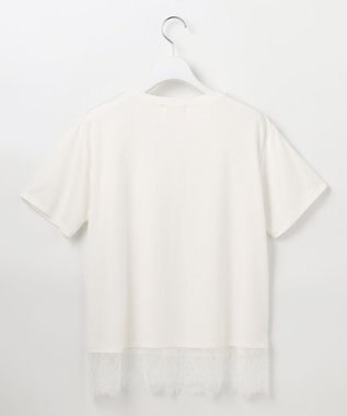 ANY SIS L 裾レース半袖Ｔシャツ オフ