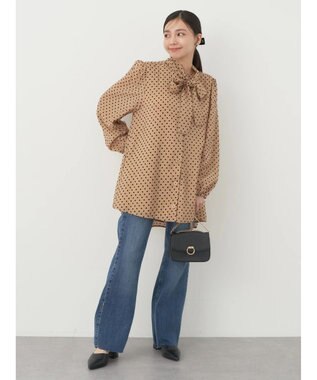 earth music&ecology ドットチュニック丈リボン付きワンピース Dot