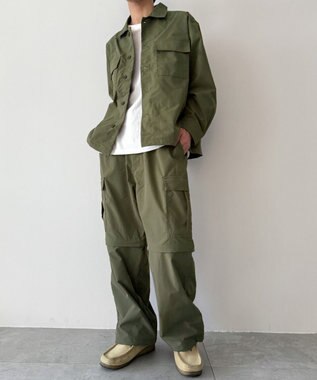 WEGO 【セットアップ対応ITEM】2WAYリップストップカーゴパンツ カーキ