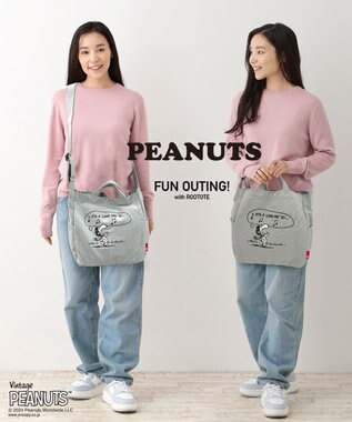 ROOTOTE 8386【スヌーピー】IP.ミディアム.2way.ピーナッツ-9L 03：グレー
