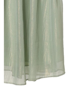 YECCA VECCA 箔プリントシアーギャザースカート Green