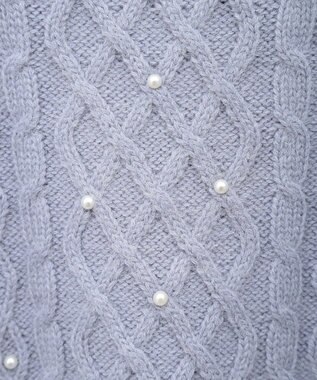 earth music&ecology パール＆ケーブルニットプルオーバー Lavender