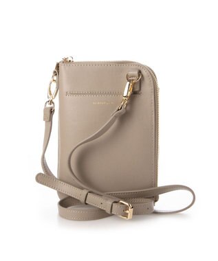 LA BAGAGERIE シープレザー　キルティングスマホショルダー グレージュ