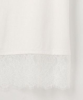 ANY SIS L 裾レース半袖Ｔシャツ オフ