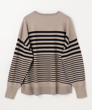 ANY 【洗濯機可】ボーダーニット モカ×クロ