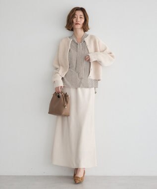 YECCA VECCA サテンフレアスカート Ivory