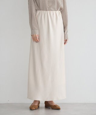 YECCA VECCA サテンフレアスカート Ivory