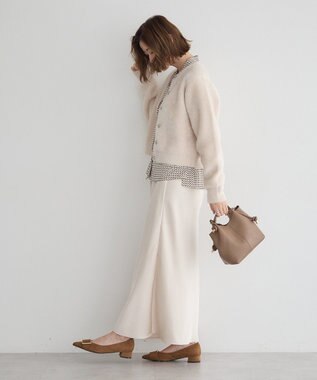 YECCA VECCA サテンフレアスカート Ivory