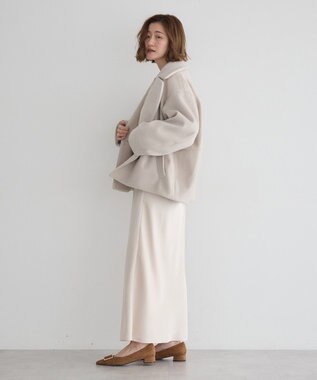 YECCA VECCA サテンフレアスカート Ivory