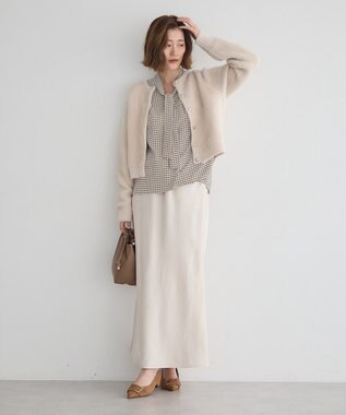 YECCA VECCA サテンフレアスカート Ivory