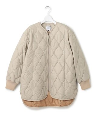 J.PRESS YORK STREET 【WOMEN】ショートキルトブルゾン ベージュ系