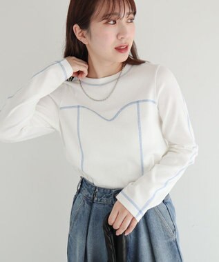 Green Parks ・ＳＵＧＡＲ　ＳＰＯＯＮ　カラーｓｔリブロンＴＥＥ Off White