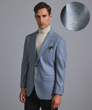 GOTAIRIKU 新色追加【一部ストレッチ】カシミヤブレンド 定番ツイードジャケット(25年モデル) サックスブルー(25年新色)