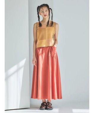 Green Parks ■ＥＳＣＡＲ　サイドポケットギャザースカート Orange