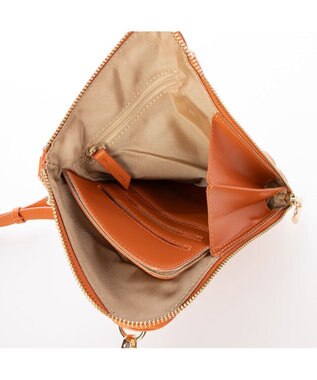 LA BAGAGERIE シープレザー　キルティングスマホショルダー オレンジ