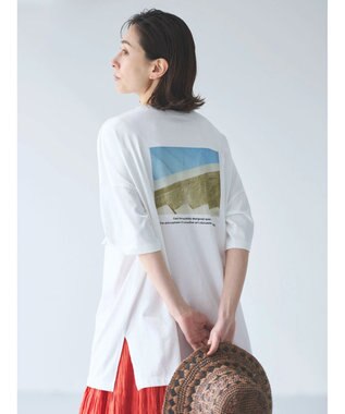 Green Parks バックフォトプリント半袖チュニック Off White