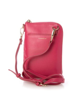 LA BAGAGERIE シープレザー　キルティングスマホショルダー ピンク