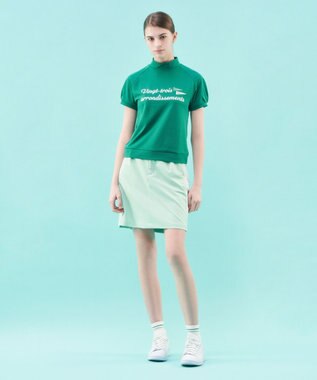 23区GOLF 【WOMEN】【吸水速乾/UVカット】メッシュモックネックプルオーバー パイングリーン系
