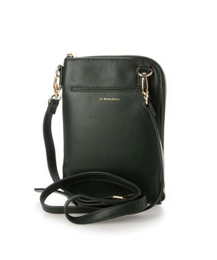 LA BAGAGERIE シープレザー　キルティングスマホショルダー グリーン