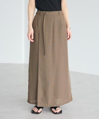 CRAFT STANDARD BOUTIQUE リネンライクラップ風スカート Ivory