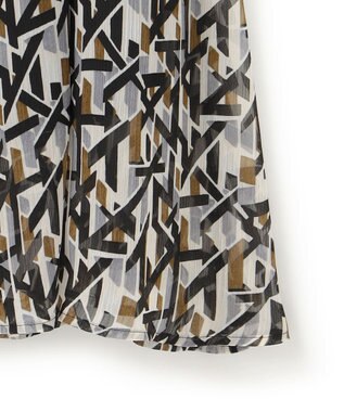 23区 L 【洗える】Ratti アブストラクトプリント スカート ブラックプリント