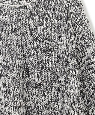 BEIGE， 【洗える・STORY 6月号掲載】THYME / クルーネックコットンメッシュニット Ecru×Black