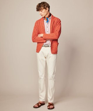 JOSEPH ABBOUD スクエアパターン スカーフ オレンジ系6