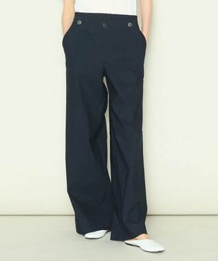 JOSEPH クリスピーストレッチ　ワイドトラウザーズ Navy