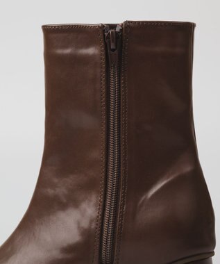 BONTRE 【PRECIEUX JOUET/プレシュウジュエ】ワイドスクエアショートブーツ ブラウン