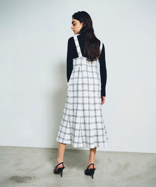 GRACE CONTINENTAL チェックツイードジャンパースカート ホワイト