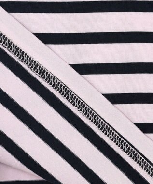 組曲 KIDS 【110-140㎝】フラワー刺繍ボーダー Tシャツ サクラ系