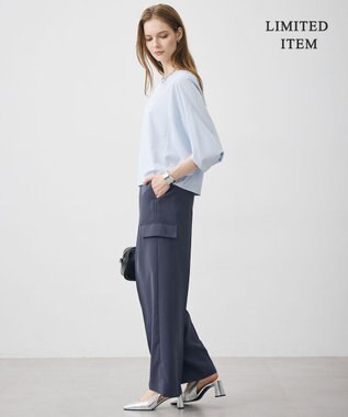 ICB 【WEB限定】ストレッチツイルジャージー ドルマンスリーブカットソー サックス