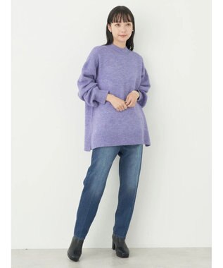 earth music&ecology ＦＬＵＦＦＹハイネックチュニック Purple