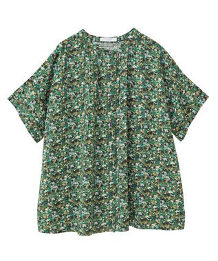 Green Parks Ｉ　アソート柄さらっとレーヨンブラウス Flower Black