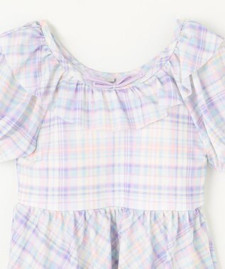 ANY KIDS チェック柄 セパレート 水着 ミント系チェック