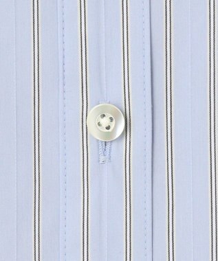 J.PRESS LADIES BEZコットンナイロン ストライプ シャツカラー ブラウス サックス×ホワイト×ベージュ系