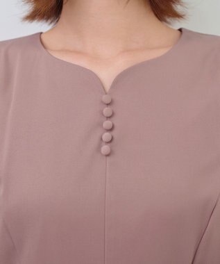 Tiaclasse 【セレモニー・XSサイズ追加・新色追加】ハートネックくるみ釦ワンピース ピンク