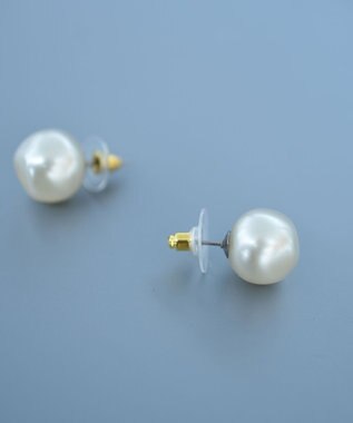 monshiro スフレガラスバロックパールピアス ホワイト